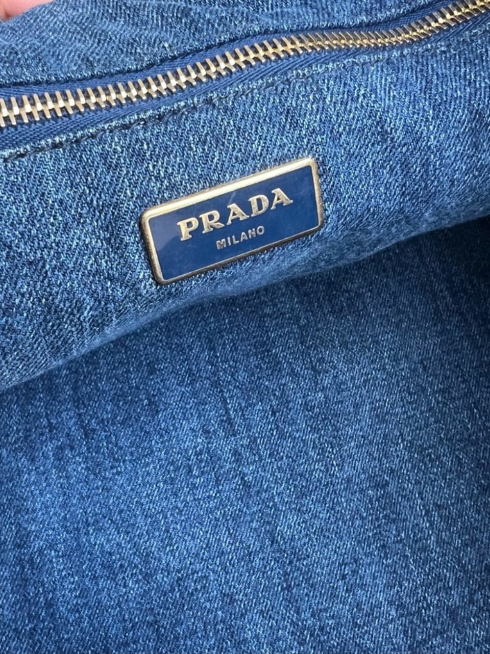 PRADA Blue Denim Structured
Canapa Tote - Picture 8 of 12